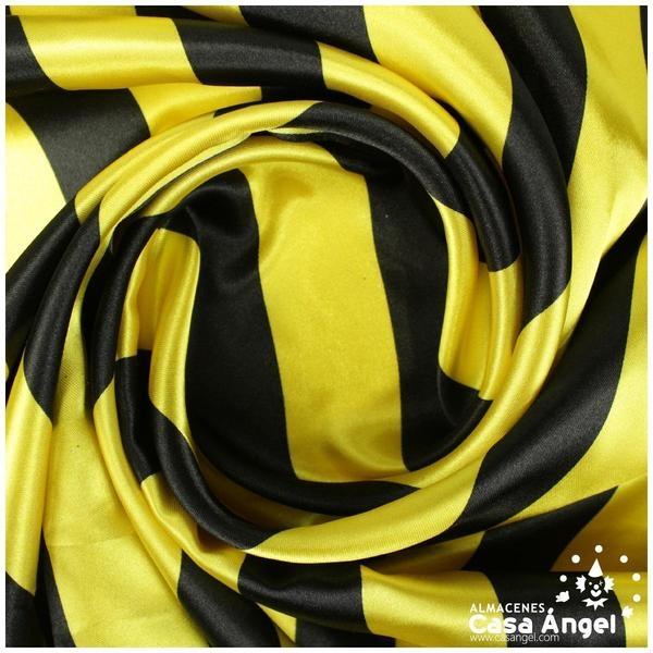 RASO ESTAMPADO A RAYAS AMARILLO Y NEGRO SERIE BARRAS 150cm