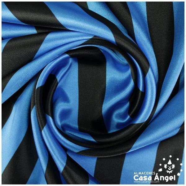 RASO ESTAMPADO A RAYAS AZUL Y NEGRO SERIE BARRAS 150cm