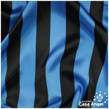 RASO ESTAMPADO A RAYAS AZUL Y NEGRO SERIE BARRAS 150cm