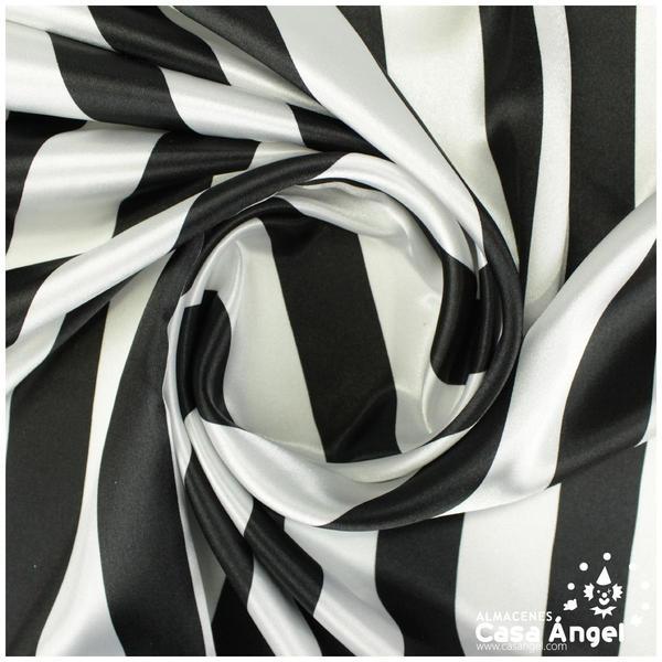 RASO ESTAMPADO A RAYAS BLANCO Y NEGRO SERIE BARRAS 150cm