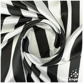 RASO ESTAMPADO A RAYAS BLANCO Y NEGRO SERIE BARRAS 150cm