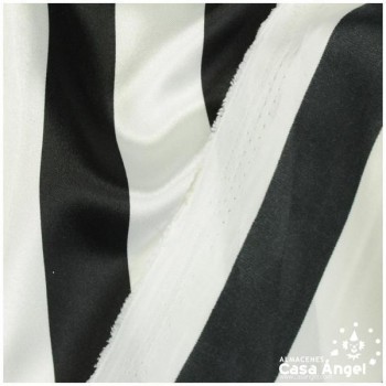 RASO ESTAMPADO A RAYAS BLANCO Y NEGRO SERIE BARRAS 150cm