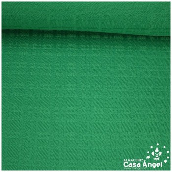 TEJIDO DE LANA FANTASÍA VERDE ESMERALDA GOFRADO SERIE RAZBA 135cm