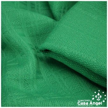 TEJIDO DE LANA FANTASÍA VERDE ESMERALDA GOFRADO SERIE RAZBA 135cm