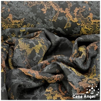 LANA BROCADA ESTAMPADO ABSTRACTO NEGRO 140cm