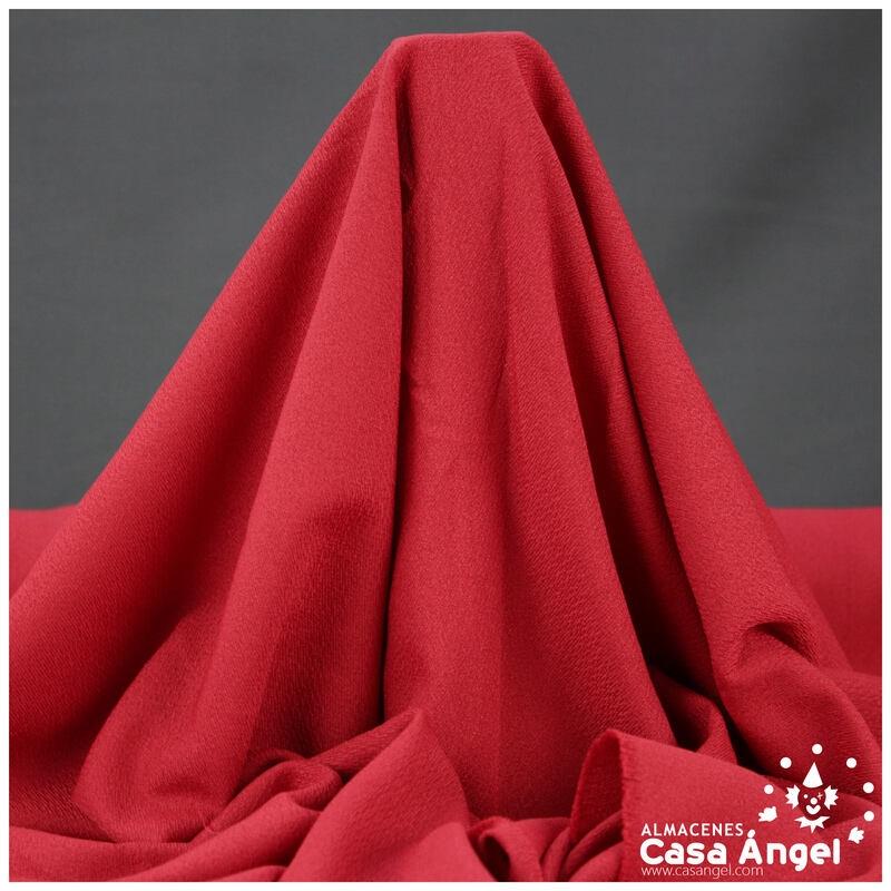 TEJIDO SARGA FINA POLIÉSTER ROJO ENCRESPADO 150cm