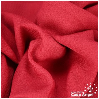 TEJIDO SARGA FINA POLIÉSTER ROJO ENCRESPADO 150cm
