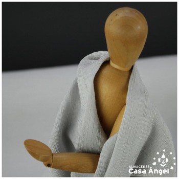 VISILLO RÚSTICO GRIS PERLA TRAMA FLAMMÉ SHANTUNG 150cm