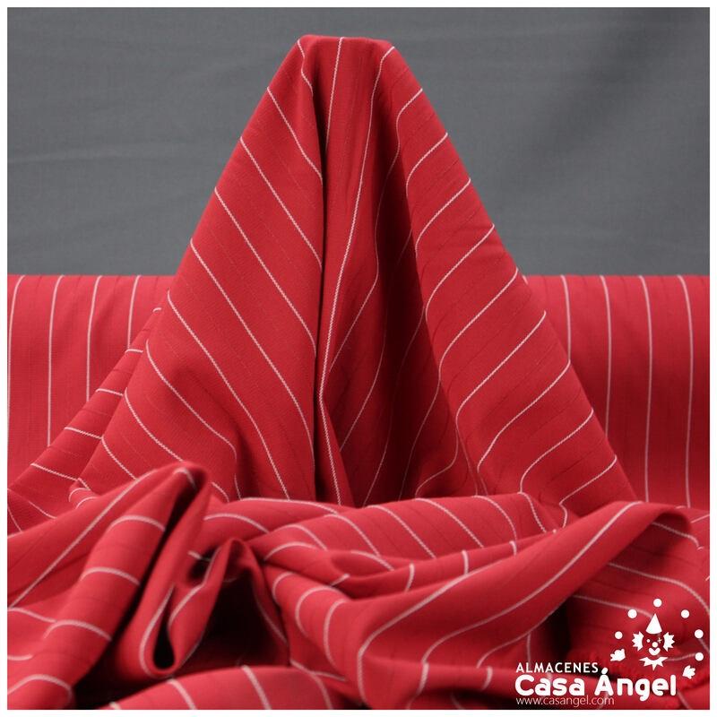 GEORGETTE ROJO CON RAYA DIPLOMÁTICA SATINADA 150cm