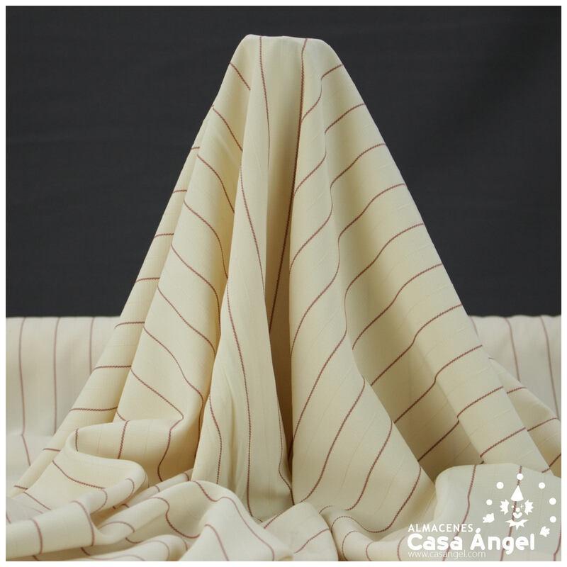 GEORGETTE BEIGE CON RAYA DIPLOMÁTICA SATINADA 150 cm