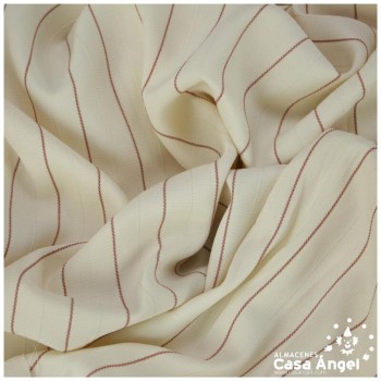 GEORGETTE BEIGE CON RAYA DIPLOMÁTICA SATINADA 150 cm
