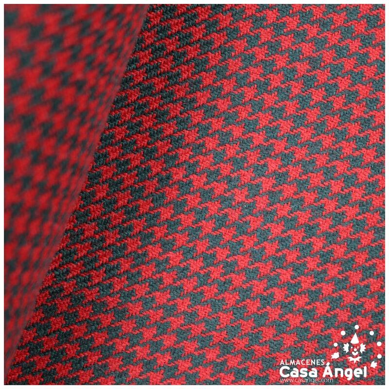 PAÑO DE LANA PATA DE GALLO ROJO Y NEGRO 150cm