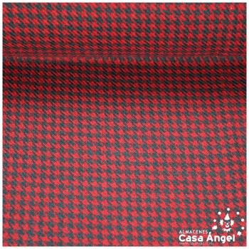 PAÑO DE LANA PATA DE GALLO ROJO Y NEGRO 150cm