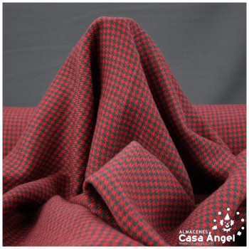 PAÑO DE LANA PATA DE GALLO ROJO Y NEGRO 150cm