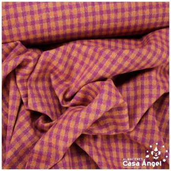 LANITA SINTÉTICA VICHY GRANA Y NARANJA 150cm