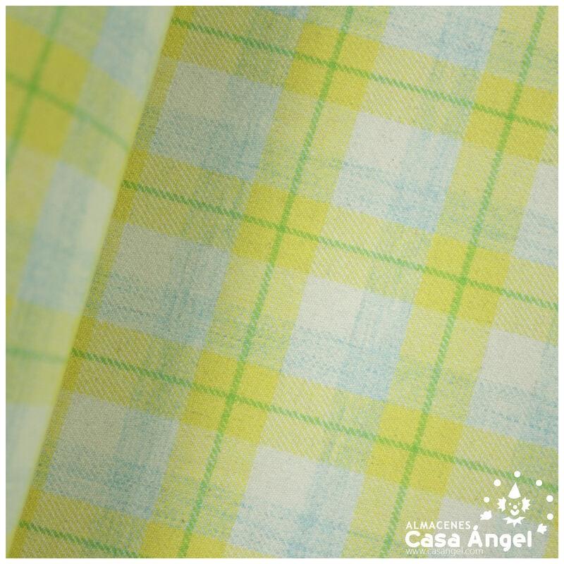 PAÑO POLIÉSTER TARTÁN AMARILLO Y VERDE 75cm
