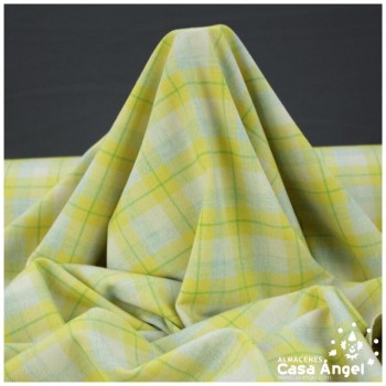 PAÑO POLIÉSTER TARTÁN AMARILLO Y VERDE 75cm