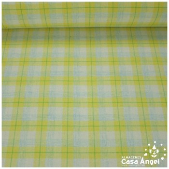 PAÑO POLIÉSTER TARTÁN AMARILLO Y VERDE 75cm