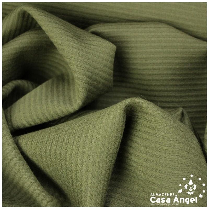 TEJIDO JERSEY DOBLE DE CANALÉ OTOMANO VERDE MILITAR 150cm