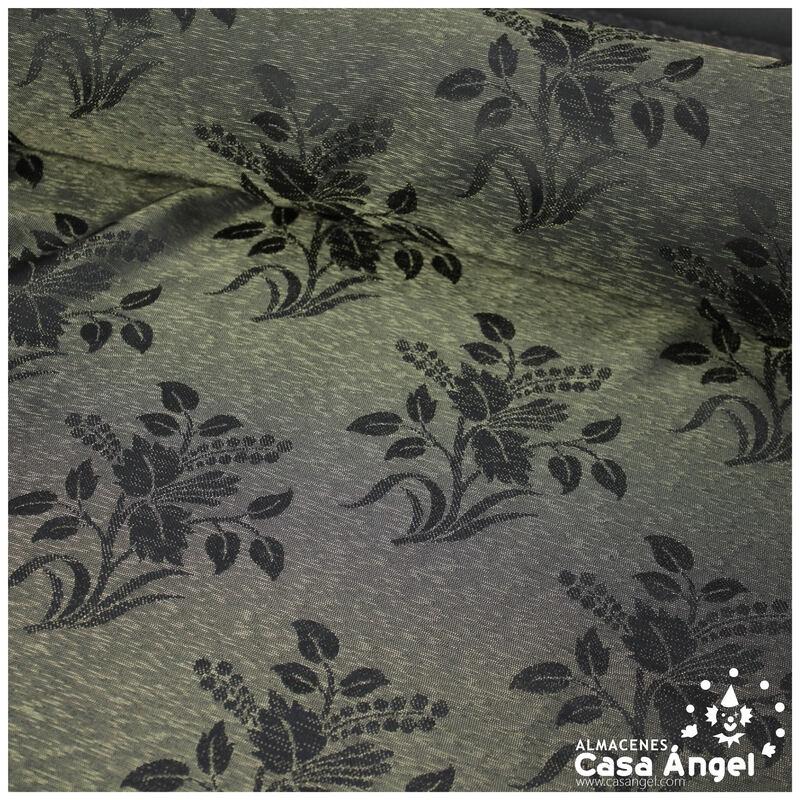 TEJIDO PUNTO LAMÉ JACQUARD FLORAL NEGRO ORO 160cm