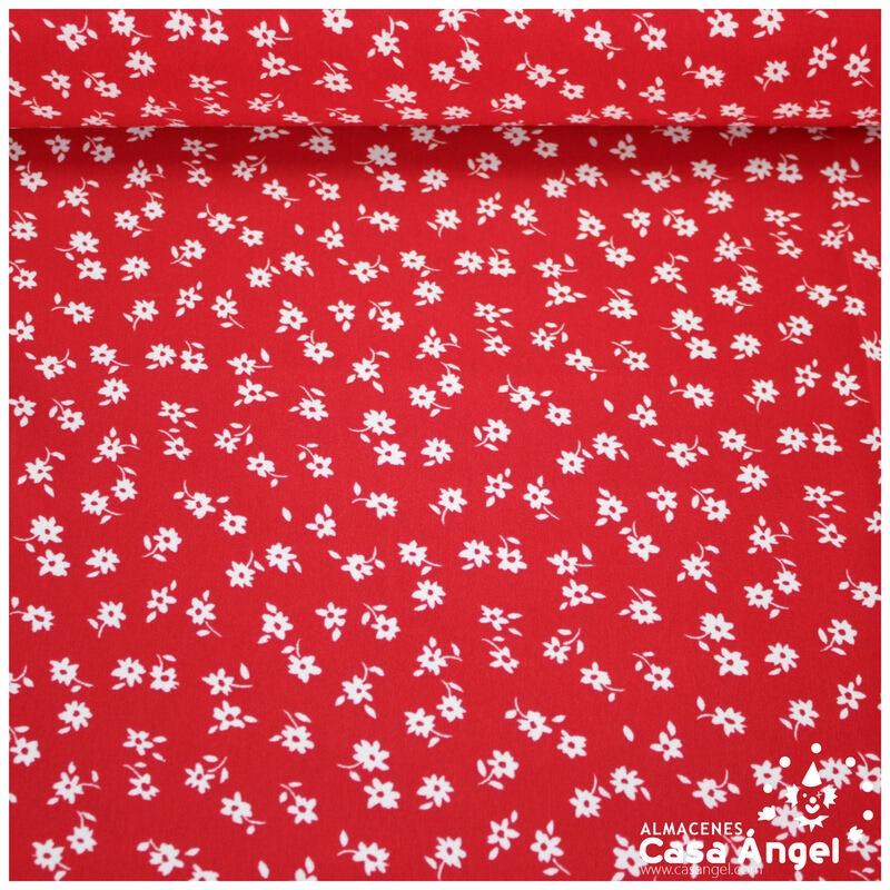 CRESPÓN KOSHIBO ROJO FLORECILLAS BLANCAS 150cm