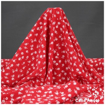CRESPÓN KOSHIBO ROJO FLORECILLAS BLANCAS 150cm