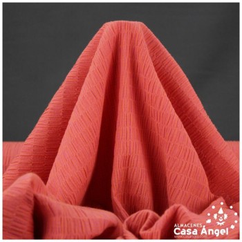 BAMBULA DE POLIÉSTER NARANJA Y LILA A RAYAS 150cm