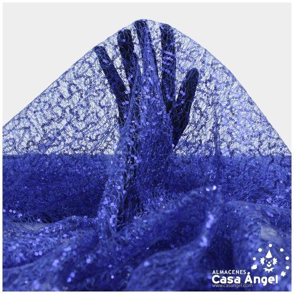 REDECILLA AZUL CON LENTEJUELAS SERIE GARABATOS 150cm