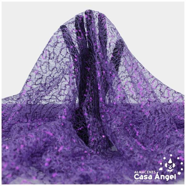 REDECILLA MORADA CON LENTEJUELAS SERIE GARABATOS 150cm