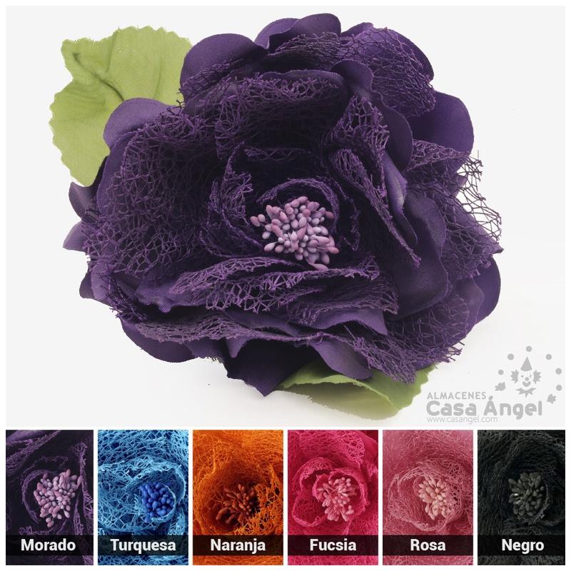 FLOR TIPO ROSA SERIE REMOLINO REDECILLA 15cm