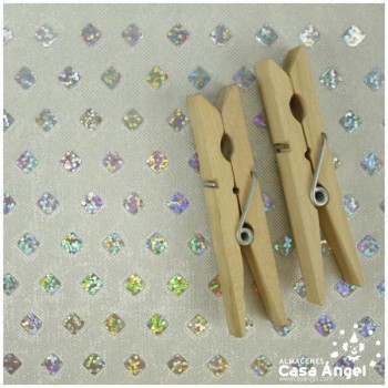 PAN DE ORO PLATEADO CON ROMBOS DE BRILLO HOLOGRAMA 112cm