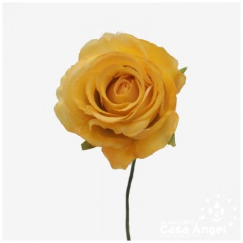 ADORNO FLOR ROSITA DE TELA SATINADA CON ALAMBRE 20cm