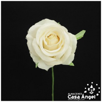 ADORNO FLOR ROSITA DE TELA SATINADA CON ALAMBRE 20cm