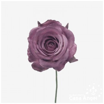 ADORNO FLOR ROSITA DE TELA SATINADA CON ALAMBRE 20cm