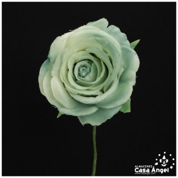 ADORNO FLOR ROSITA DE TELA SATINADA CON ALAMBRE 20cm
