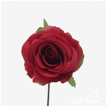 ADORNO FLOR ROSITA DE TELA SATINADA CON ALAMBRE 20cm