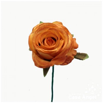 ADORNO FLOR ROSITA DE TELA SATINADA CON ALAMBRE 20cm