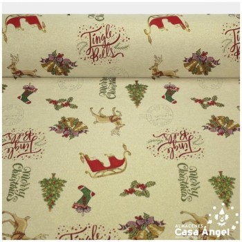 TELA DE NAVIDAD TAPICERÍA JACQUARD GOBELINO SERIE RUDOLF 280cm