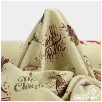 TELA DE NAVIDAD TAPICERÍA JACQUARD GOBELINO SERIE RUDOLF 280cm