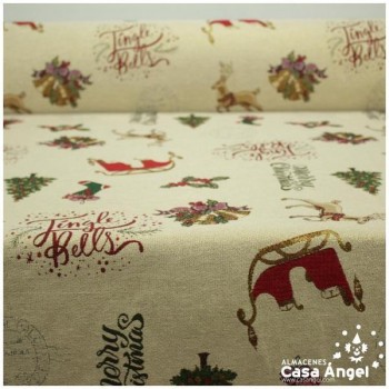 TELA DE NAVIDAD TAPICERÍA JACQUARD GOBELINO SERIE RUDOLF 280cm