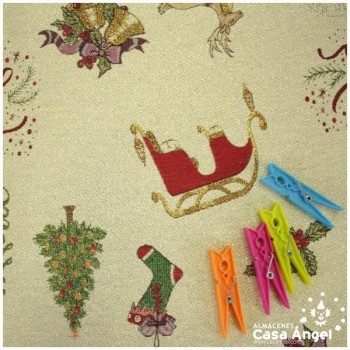 TELA DE NAVIDAD TAPICERÍA JACQUARD GOBELINO SERIE RUDOLF 280cm