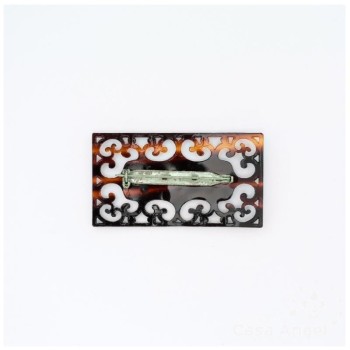 BROCHE RECTANGULAR COLOR CAREY CALADO 6X3cm