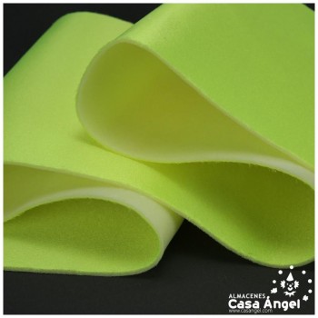 SATÍN RASETE FOAMIZADO 3mm LISO AMARILLO FLÚOR