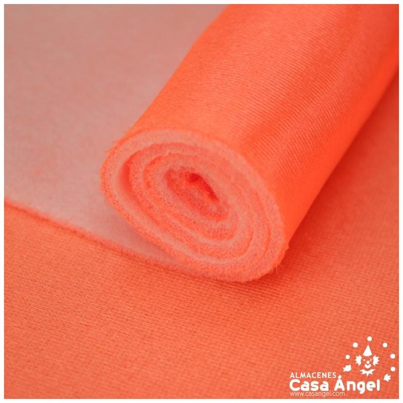 SATÍN RASETE FOAMIZADO 3mm LISO NARANJA FLÚOR