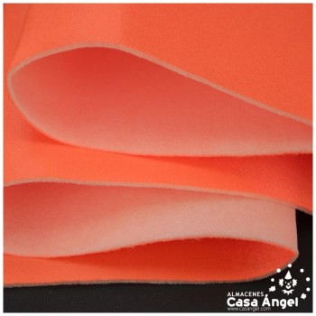 SATÍN RASETE FOAMIZADO 3mm LISO NARANJA FLÚOR