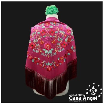 MANTÓN FLAMENCO BORDADO FLORES BUGANVILLA 150cm