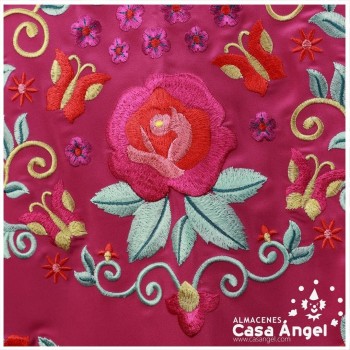 MANTÓN FLAMENCO BORDADO FLORES BUGANVILLA 150cm