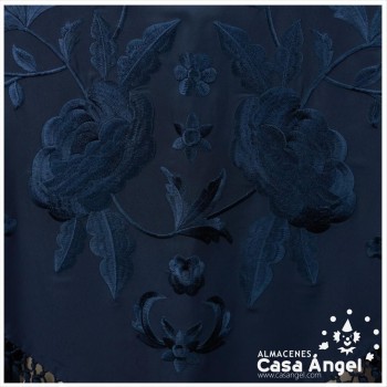 MANTÓN DE FLAMENCA ORO BORDADO FLORAL AL TONO 150cm
