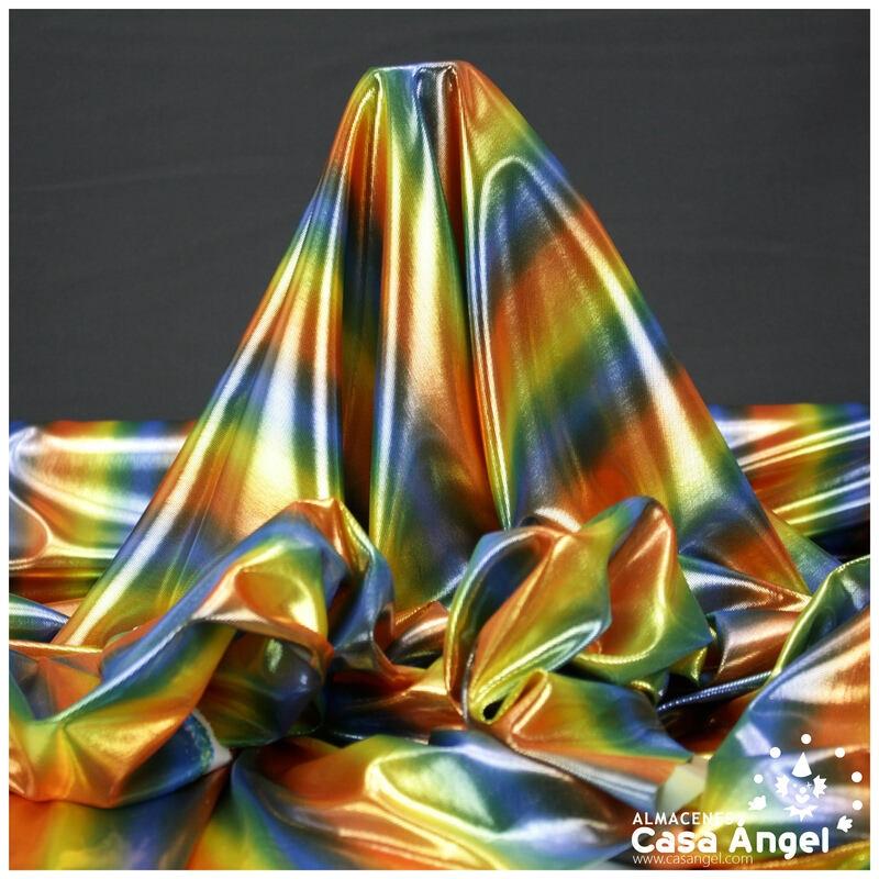 TEJIDO PAN DE ORO RAINBOW METALIZADO FRANJAS 150cm