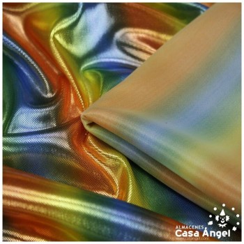 TEJIDO PAN DE ORO RAINBOW METALIZADO FRANJAS 150cm